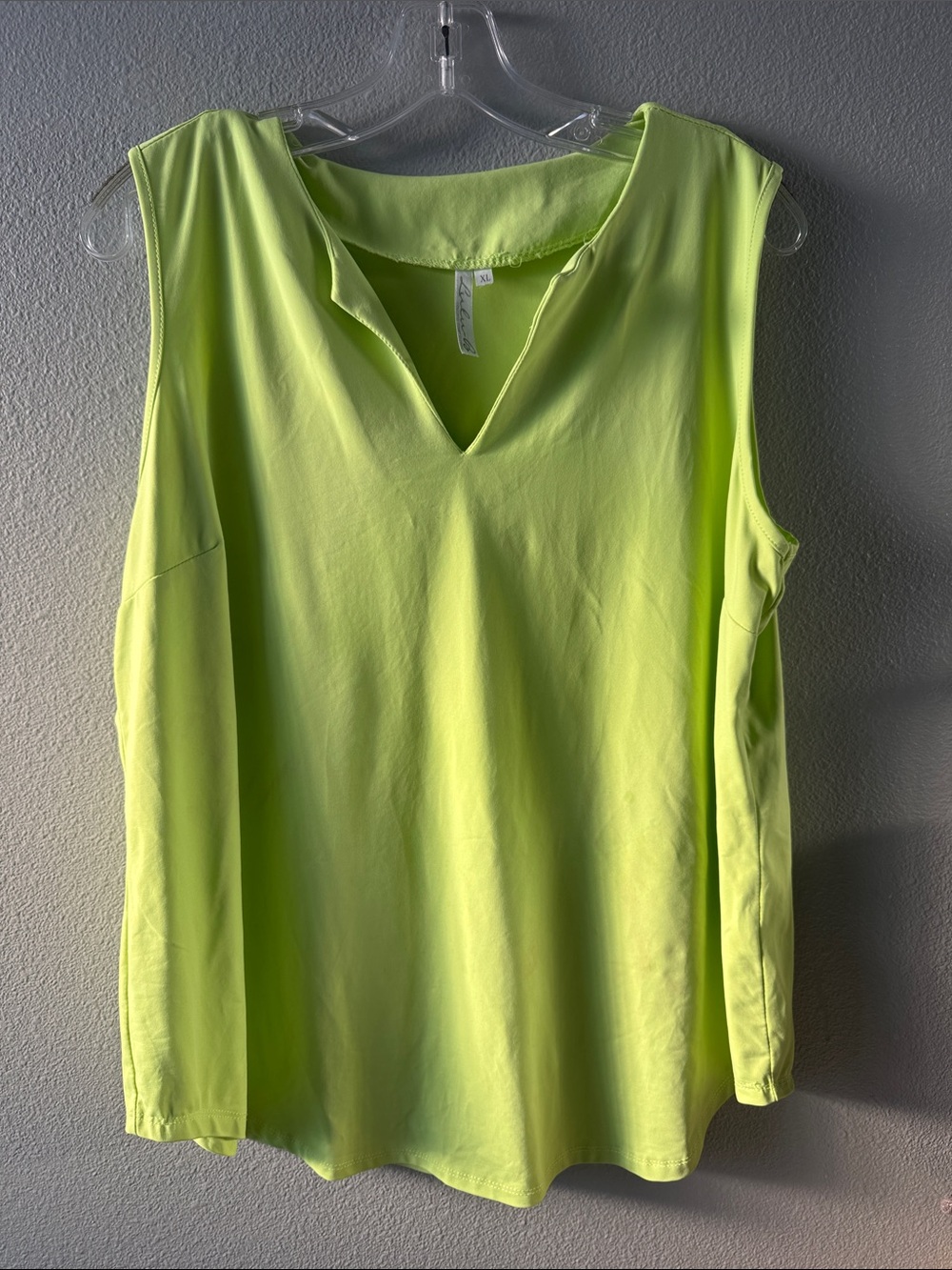 Lulu B-Women’s Neon Yellow Sleeveless V-Neck Top